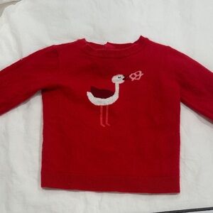 Jacadi Red Sweater with Bird Design